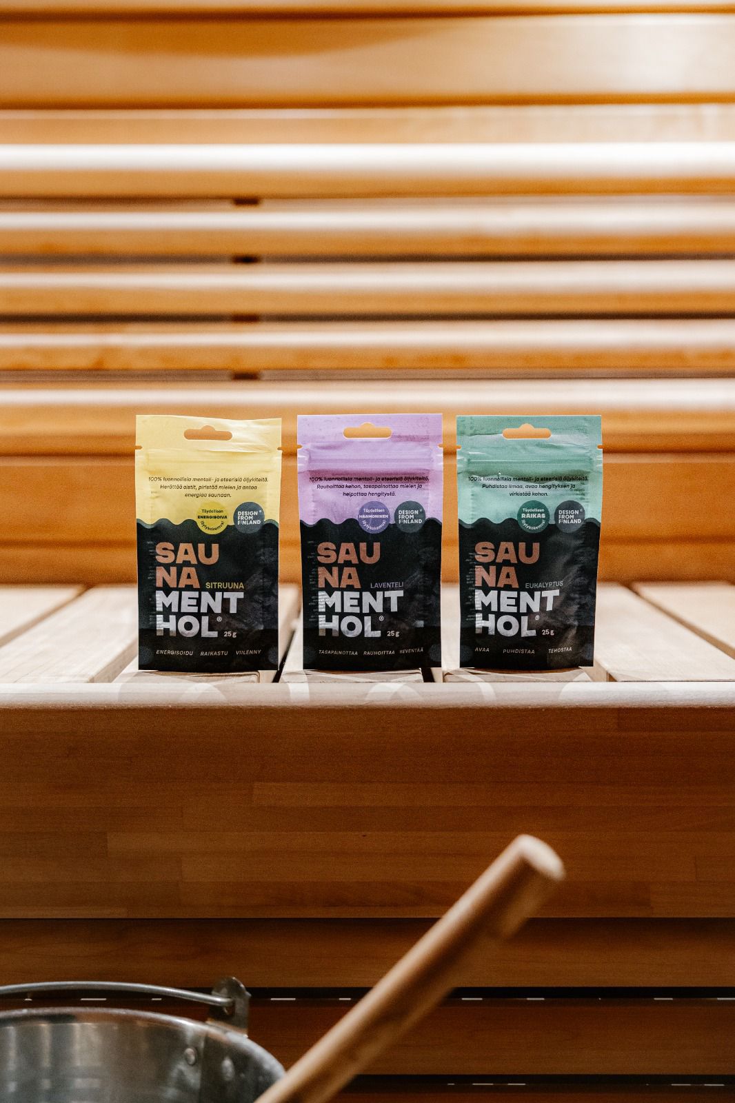 Saunatuoksuista on moneksi. Valitse itsellesi sopiva saunajää tilanteen mukaan.